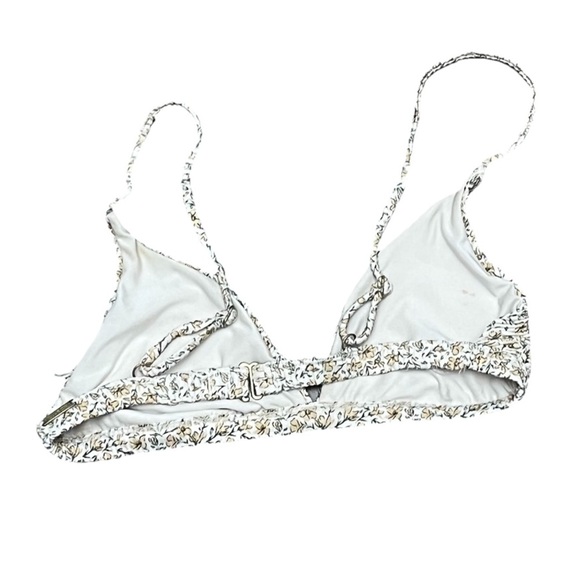 Billabong Butter Yellow Floral Triangle Bikini Top M Cottegecore Coastal Beach M - Picture 2 of 5
